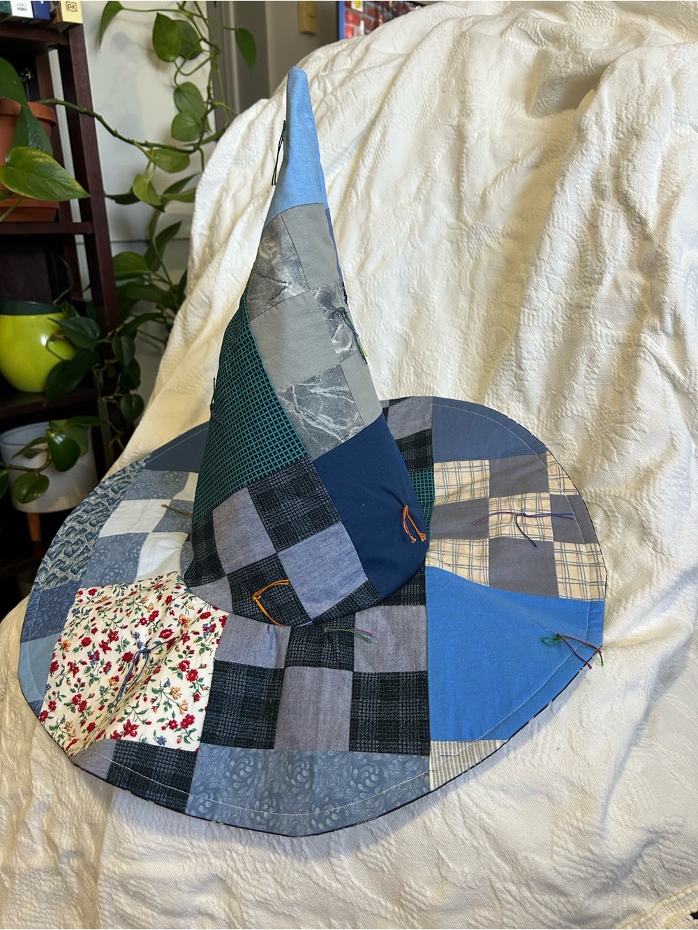 Handmade Quilted Witch Hat - Adult Size - Patchwork Renaissance Festival